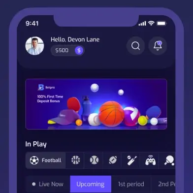 BetPro Flutter Mobile UI